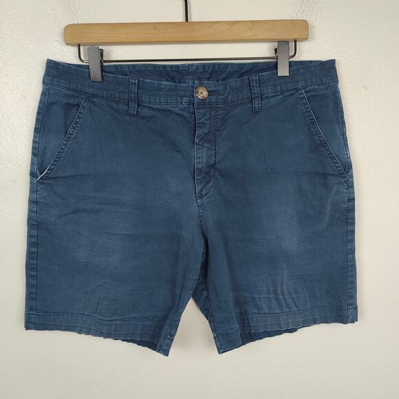 Chubbies Chino Shorts Mens 35 Navy Blue Cotton 7" Inseam Surf Preppy - Picture 1 of 10